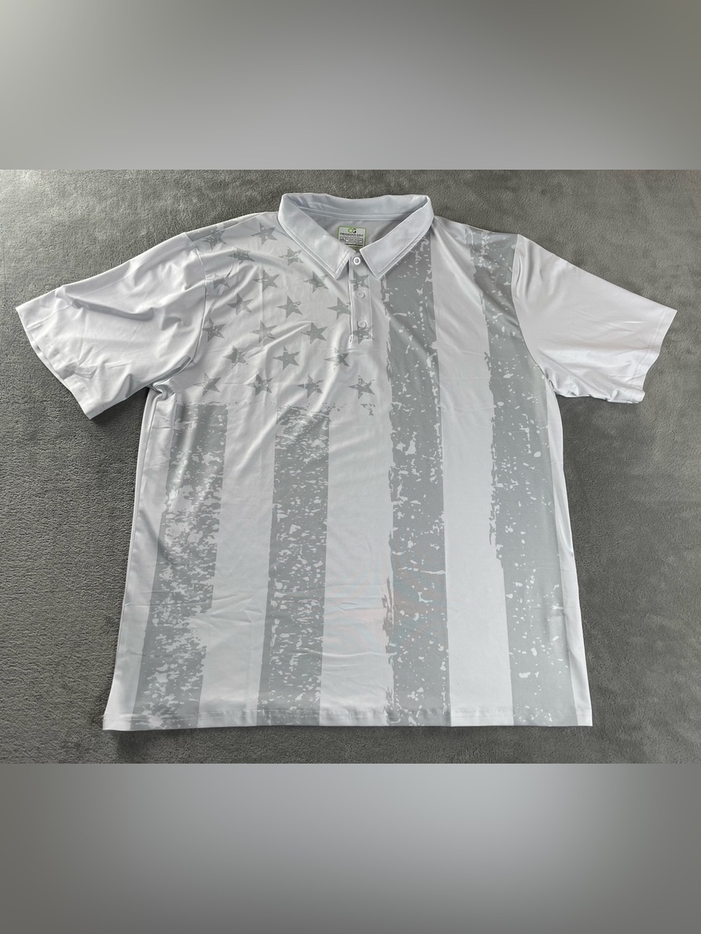 OG Obnoxious Golf Polo Shirt Mens 2XL White Gray Performance USA Flag Patriotic